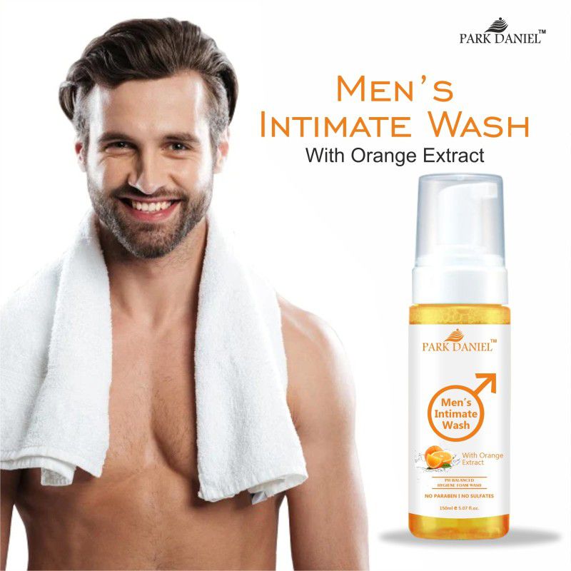 PARK DANIEL Men's Intimate Wash Maintain Ph Balance with Orange Extract Pack of 1 of 150ML  (150 ml)