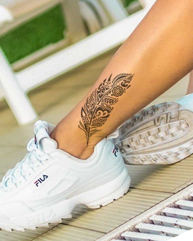 KICKWIX  (body,hand,stencils,tattoo,Feather H design)