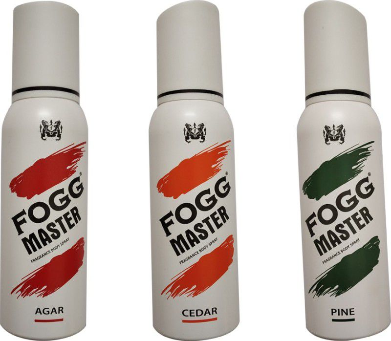 FOGG 1 MASTER PINE +1 MASTER CEDAR +1 MASTER AGAR Deodorant Spray - For Men & Women  (120 ml, Pack of 3)