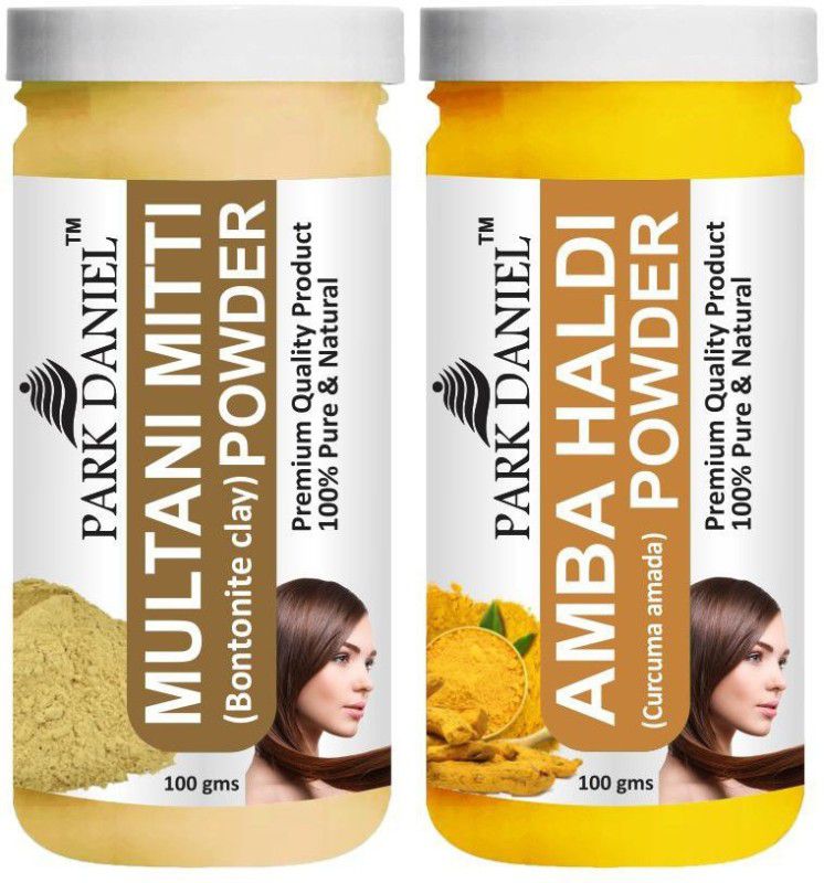 PARK DANIEL Pure & Natural Multani Mitti Powder & Amba Haldi Powder Combo Pack of 2 Bottles of 100 gm (200 gm )  (200 ml)