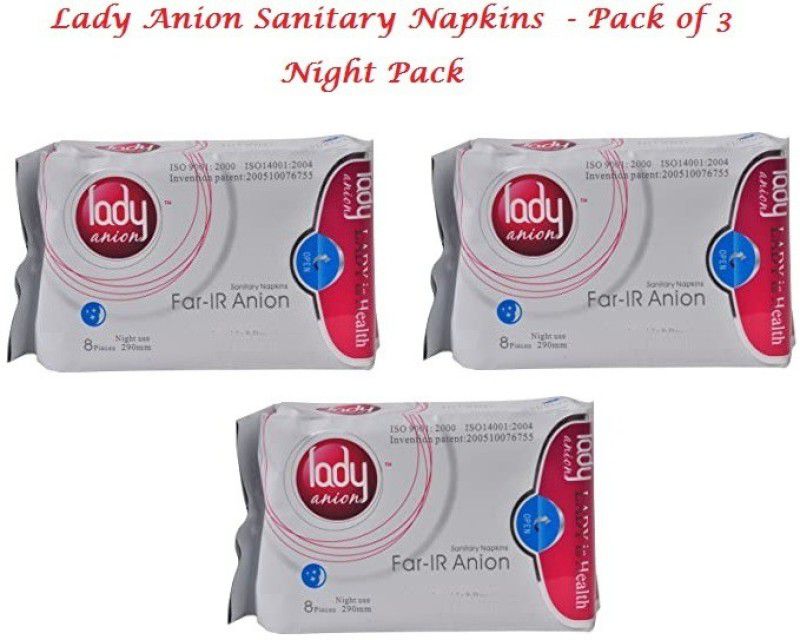 lady anion Anion Sanitary Napkins - Night Use- XL -290mm - Pack Of 3 Sanitary Pad  (Pack of 3)