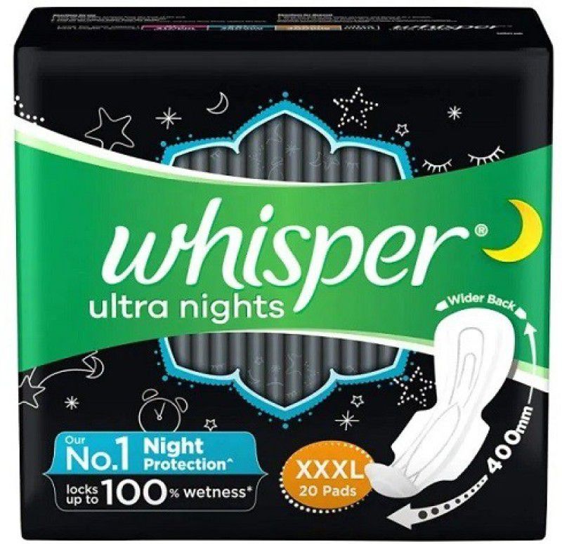 Whisper Ultra Nights XXXL - 20 Counts Sanitary Pad  (Pack of 20)
