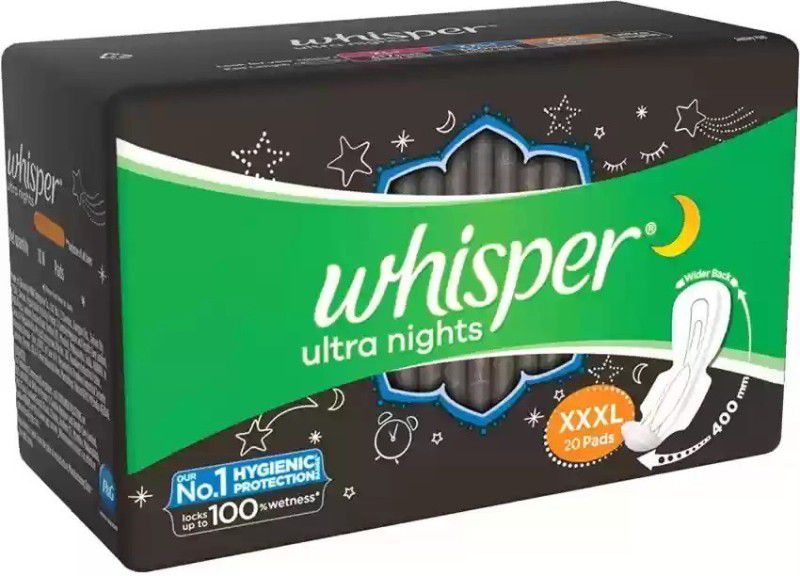 Whisper ULTRA NIGHT XXXL - 20 Counts Sanitary Pad  (Pack of 20)