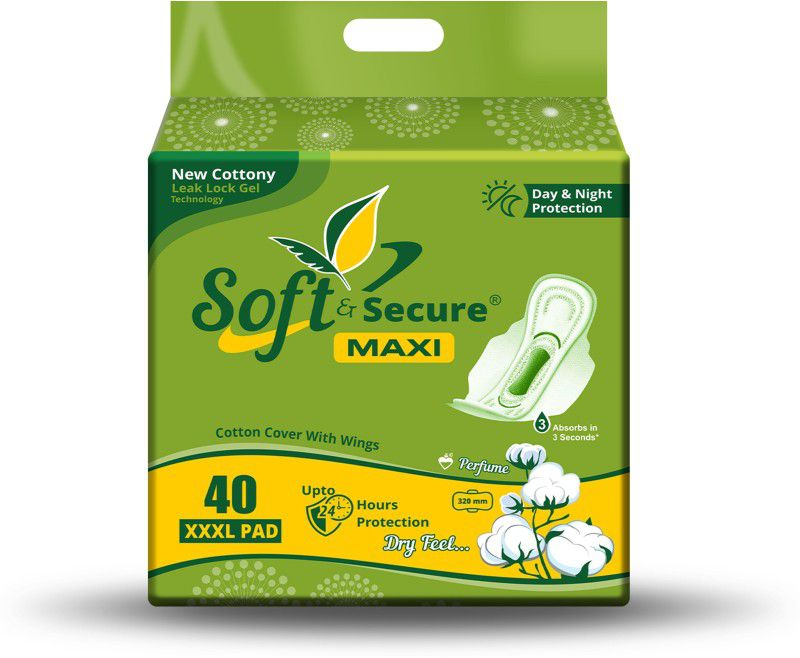 SOFT AND SECURE SOFT AND SECURE Sanitary Pad  (Pack of 40)