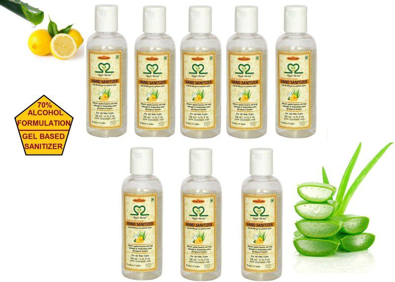 S2M KHADI HERBAL germs protection with Lemon & Aloevera Extract 1.4Litre ( Pack of 7, 200ml Each ) Hand Sanitizer Bottle  (7 x 228.57 ml)