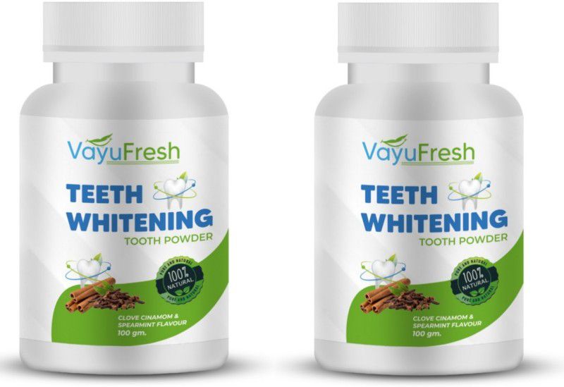 VayuFresh Pack Of 2 Teeth Whitening Powder  (200 g, Pack of 2)