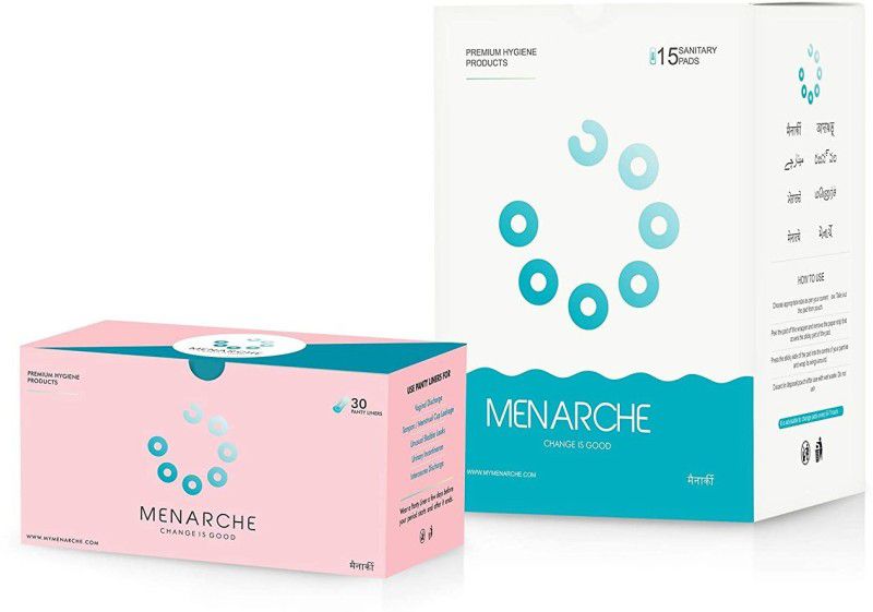 MENARCHE Ultra Thin, Cottony Soft Sanitary Pad for Women 10 XL + 5 M (Pack of 15) & Daily Use Cotton 30 Panty Liners Combo Sanitary Pad  (Pack of 45)