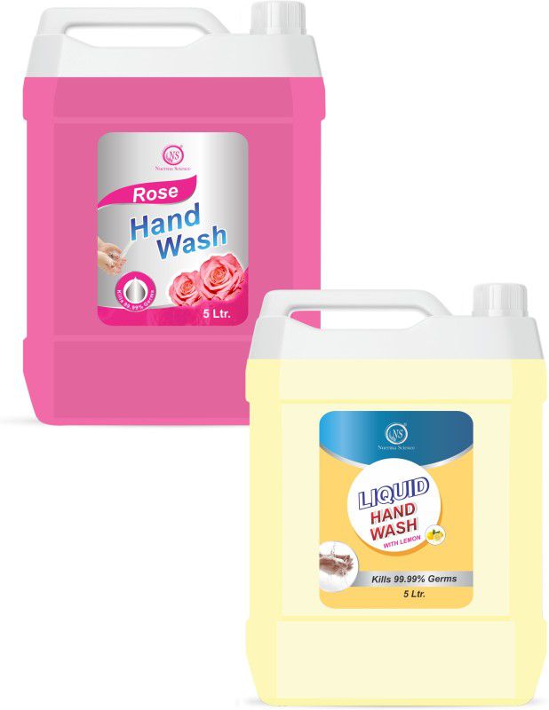 Nuerma Science Rose Hand Wash & Liquid Lemon Hand Wash (Combo of Two Fragrance) Hand Wash Can  (2 x 5 ml)
