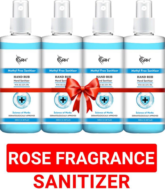vrh Rose Fragrance Liquid Pack of 4 Instant Kill 99.99% Viruses Sanitizer Spray Bottle  (4 x 0.5 L)