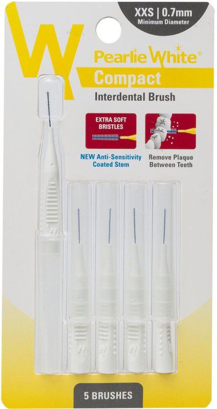 pearlie white Compact Interdental Brush XXS 0.7mm Pack Of 5s Ultra Soft Toothbrush  (5 Toothbrushes)
