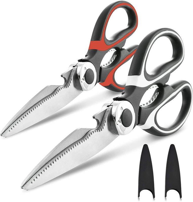 Corslet Multipurpose Heavy Duty Scissors for Kitchen Use Kitchen Scissor Dishwasher Safe Scissors  (Set of 2, Multicolor)