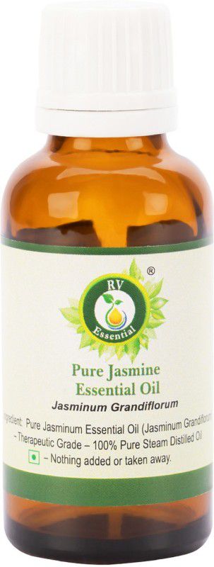 R V Essential Pure Jasmine Essential Oil 5ml- Jasminum Grandiflorum (100% Pure and Natural Steam Distilled)  (5 ml)
