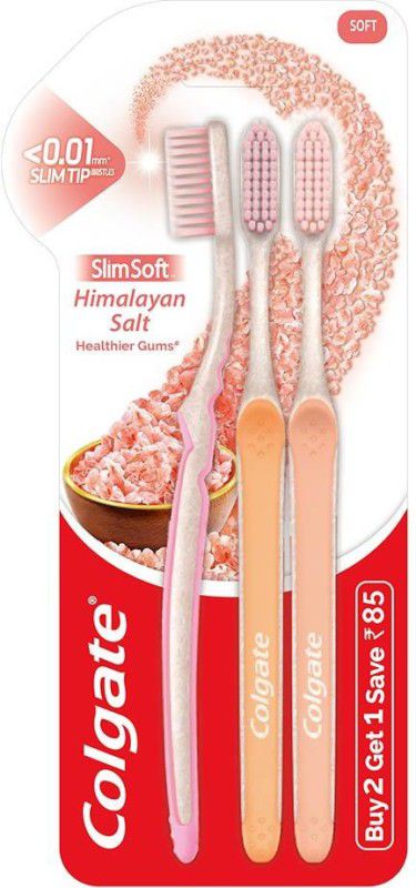 Colgate Slim Himalayan Salt Soft Toothbrush  (3 Toothbrushes)