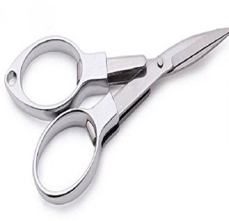 BOXO Small trimming Folding scissor For Men, 20 Gram, Silver, Pack of 1, (10040) Scissors  (Set of 1, silver)