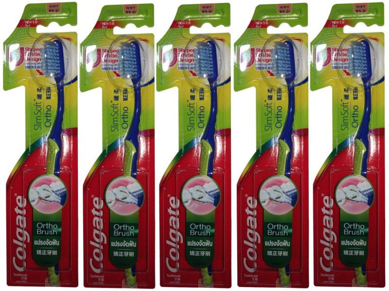 Colgate Slimsoft Ortho U Shaped Bristle Design 5pc Soft Toothbrush  (5 Toothbrushes)