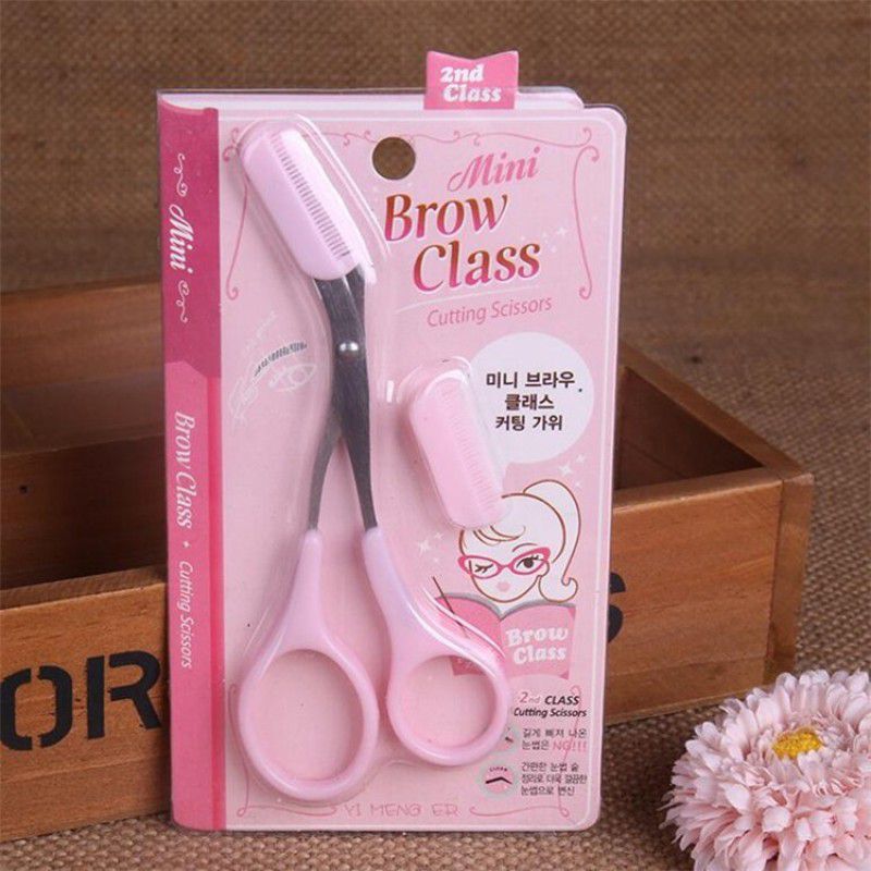 ActrovaX Mini Brow Class Cutting Scissors Easy-to-use Women Eyebrow Trimmer-X45 Scissors  (Set of 1, Pink)