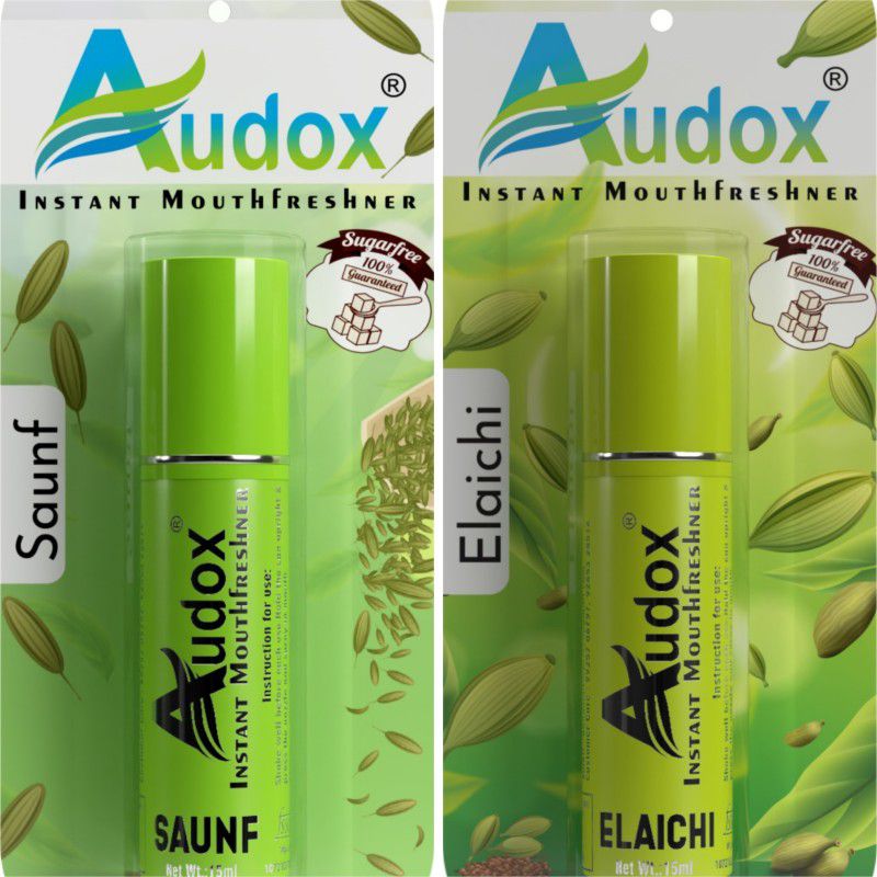 Audox Mouth Freshener Saunf+Elaichi Flavor Mouth Protect Combo 2 Pice Spray  (30 ml)