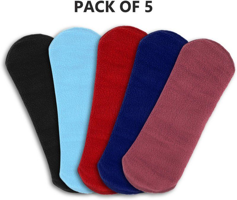 SIZI Multicolor Reusable & Washable Cotton Menstrual cloth pad(Extra Large,Pack of 5) Pantyliner  (Pack of 5)