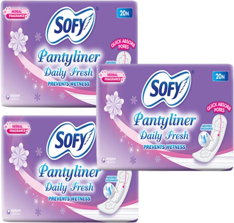 SOFY PANTYLINER Daily Fresh 20+20+20N Pack of 3 Pantyliner  (Pack of 60)