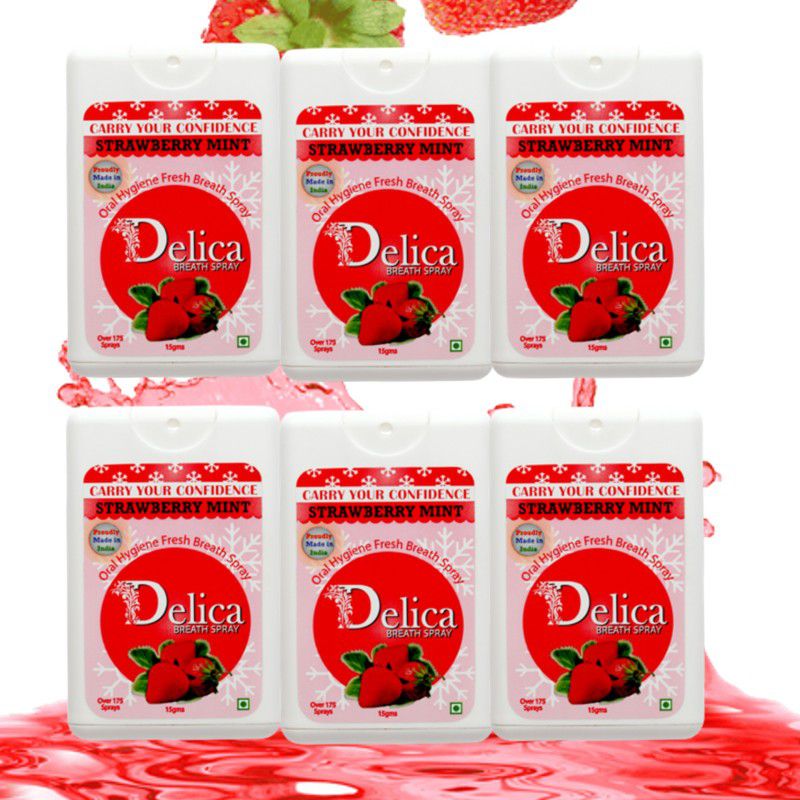 Delica Strawberry Mint Fresh Breath Instant Mouth & Bad Breath Freshner Spray  (90 g)