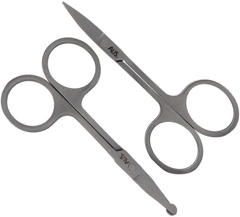 alis Pointed And Round Tip Trimming Scissors Combo Of 2 Pcs BP-058S/BP-059N (Combo Of 2 Scissors) Scissors  (Set of 2, Silver)