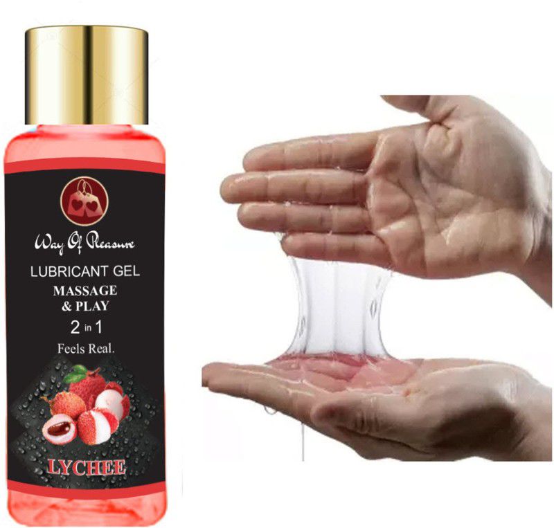 Way Of Pleasure Lychee Flavoured Lubricant Non Sticky Gel 50ml For Men & Women Lubricant  (50 ml)