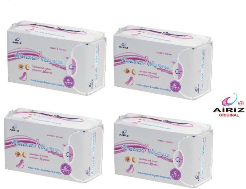 AIRIZ Active and Negative Ion Touchless Soft Cotton Panty Liner (PACK OF 4) Pantyliner  (Pack of 4)