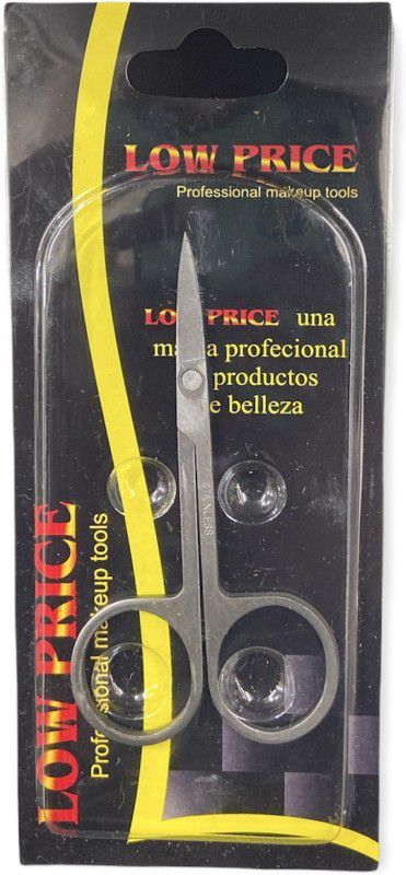 LOWPRICE Nose Hair Eyebrow Makeup Tool Hair Cutting Steeliness steel Scissor Scissors  (Set of 1, Silver)