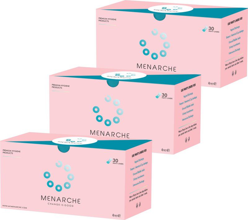MENARCHE Super soft, 100% organic cotton, daily use Premium Panty Liners pack of 90 Pantyliner  (Pack of 90)