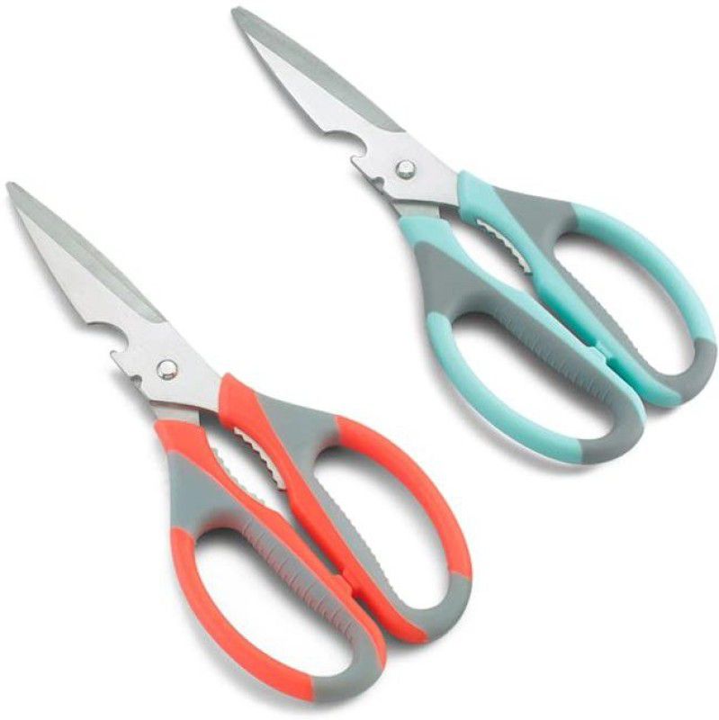 hinik Multipurpose Kitchen Household and Garden Scissor (Colour May Vary)_2 pis Scissors  (Set of 2, Multicolor)