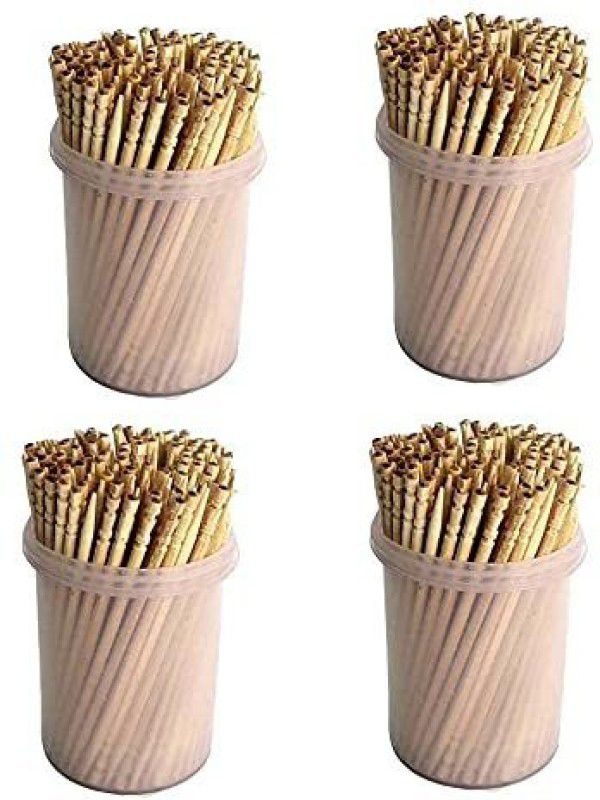 YATRI Supreme quality wooden toothpick (100pcs) bamboo sticks / fruit skewer/(4 pack)  (Pack of 400)