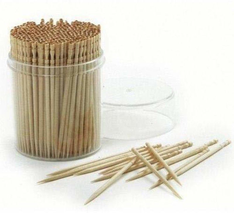 YATRI Supreme quality wooden toothpick (100pcs) bamboo sticks / fruit skewer/(3 pack)  (Pack of 300)