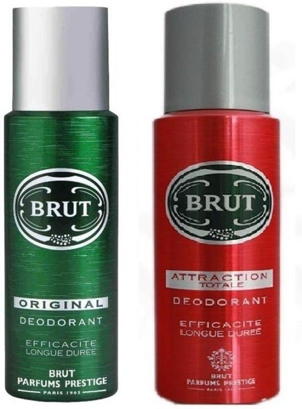 BRUT RED AND GREEN PACK OF 2 CVB Body Spray - For Men & Women  (200 ml, Pack of 2)