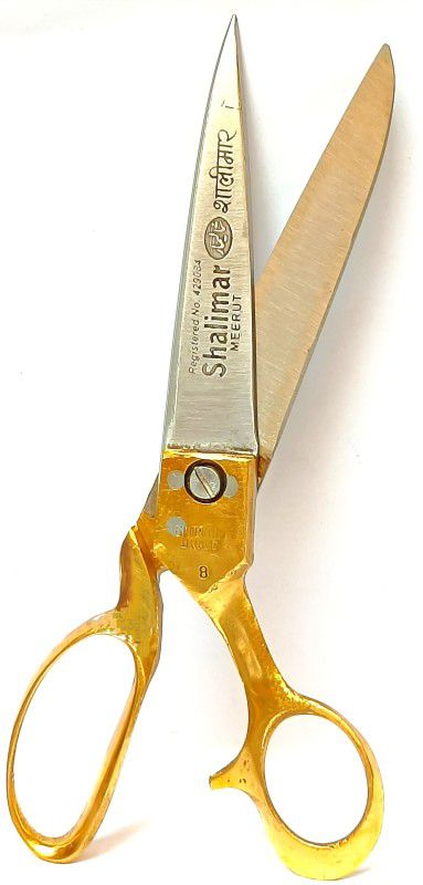 SHALIMAR SCISSORS COMPANY Tailor Scissors 8 Inch Scissor for Cloth Cutting, Tailoring and Domestic Purpose Scissors  (Set of 1, GOLDEN, Silver)