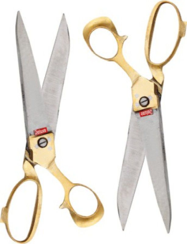SBTs Tailoring Scissors with Golden Brass Handle (Size-10, 262 MM)- Set of 2 Scissors  (Set of 2, Silver, Yellow)