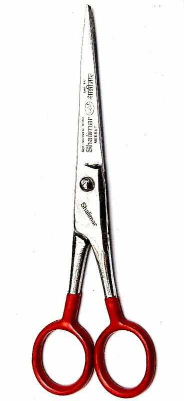 SHALIMAR SCISSORS COMPANY 5 inch Scissor for mustache Scissors  (Set of 1, red and silver)
