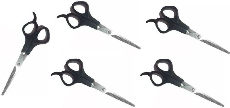 SBTs Professional Salon & Parlour Use Scissors for Hair Cutting | Hair Scissors | Hair Cut Scissors Tools (M2 Scissors) 5 Scissors  (Set of 5, Black)