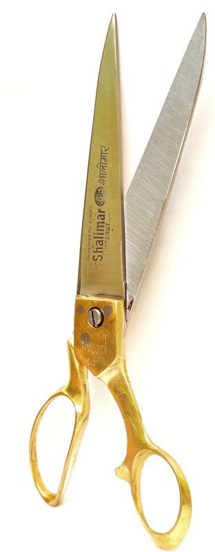 SHALIMAR SCISSORS COMPANY Tailor Scissors 10" Inches for Cloth Cutting Brass Handle American Style Scissors  (Set of 1, Golden and silver)