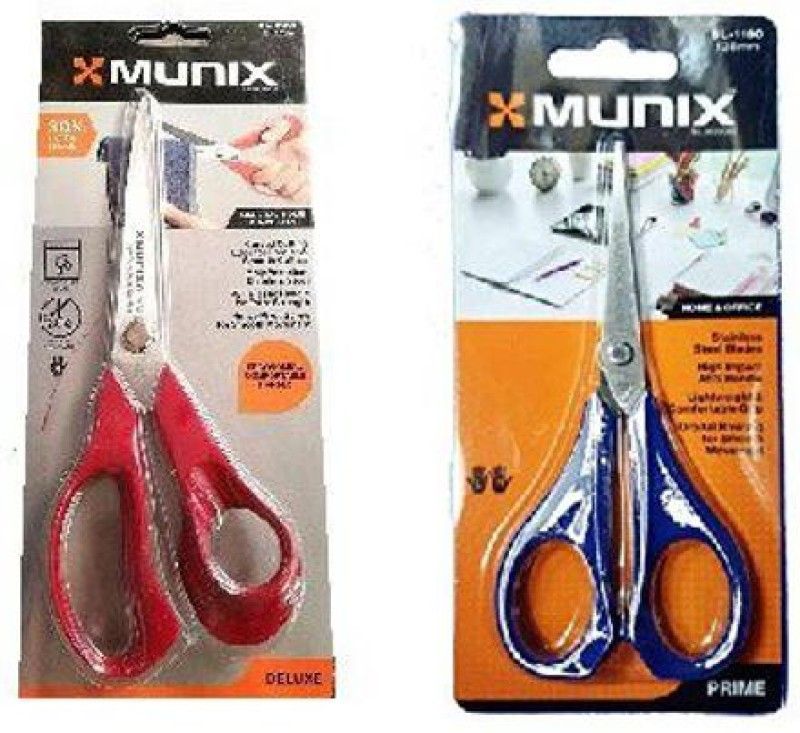 munix GL-2185 & SL-1150 Scissors for General Purpose, Pack of 2 Scissors  (Set of 2, Multicolor)