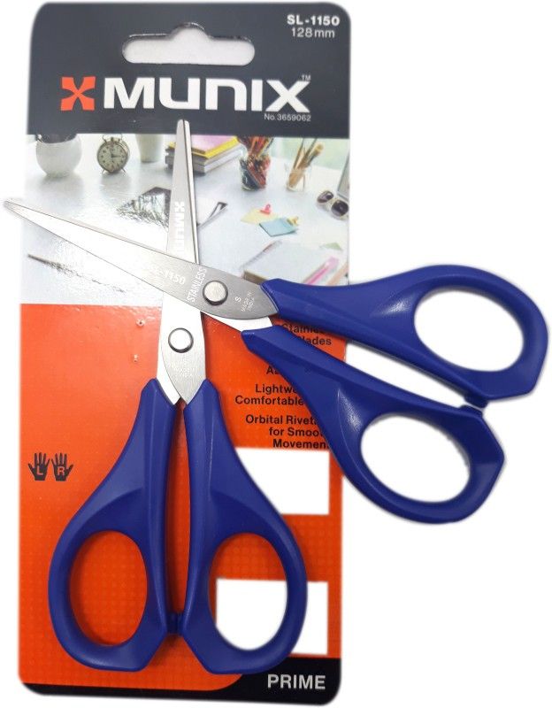 munix Majestic Basket Multipurpose Stainless Steel Home /Office/ School Scissors SL - 1150/ 1160 [Dual] Scissors  (Set of 2, Silver, Blue)