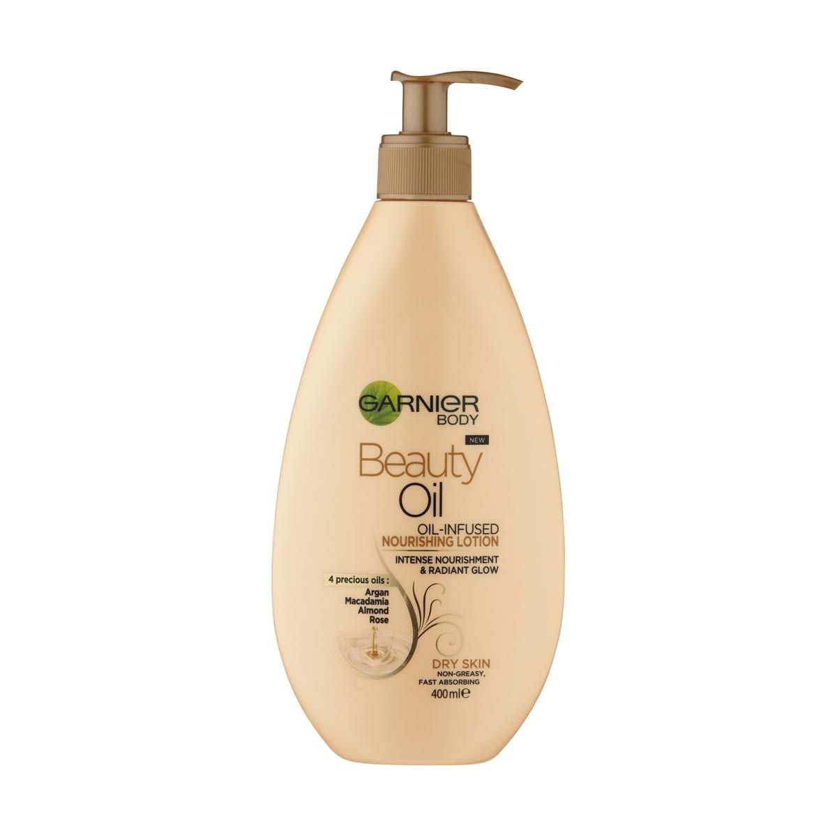 Garnier Beauty Oil Nourishing Lotion 400ml - Argon, Macadmia, Rose & Almond Oil