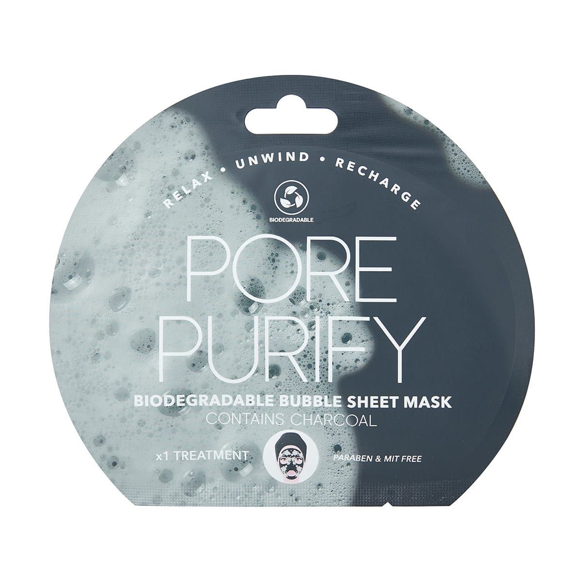 Pore Purify Biodegradable Bubble Sheet Mask - Charcoal