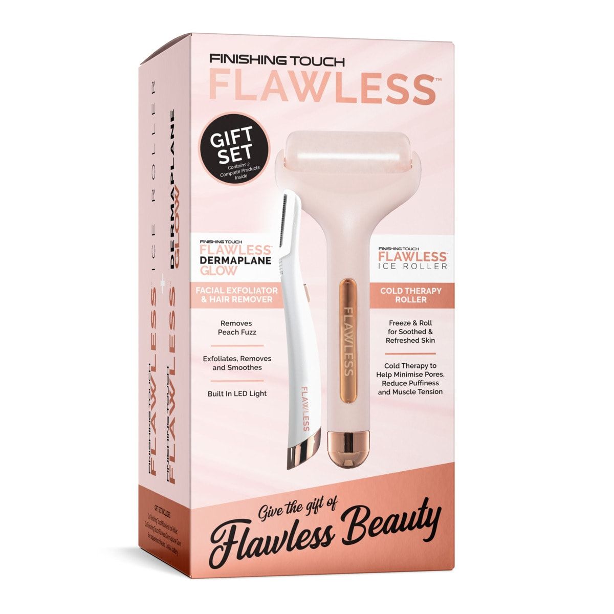 Touch Flawless Finishing Dermaplane Glow and Ice Roller Gift Set