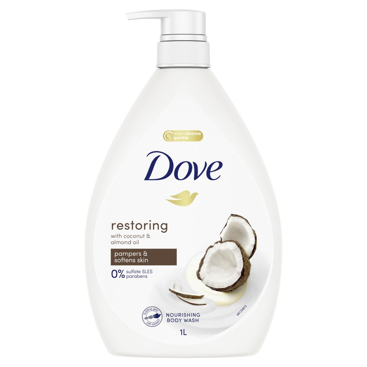 Dove Restoring & Nourishing Body Wash 1L - Coconut & Almond Oil