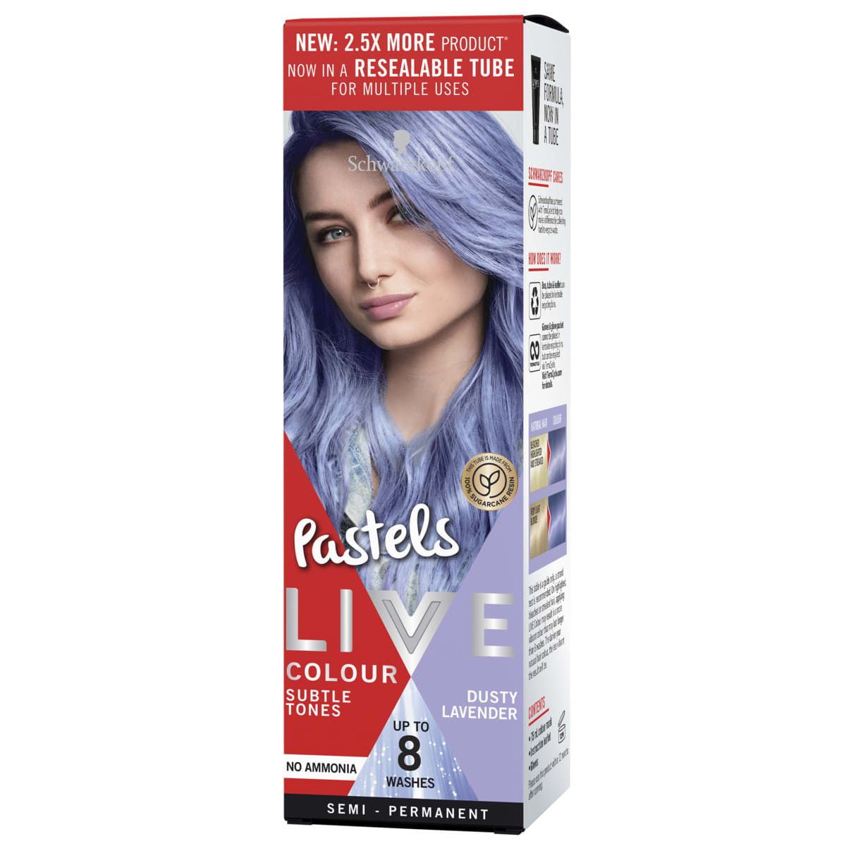 Schwarzkopf Live Colour Pastels Hair Colour 75ml - Dusty Lavender