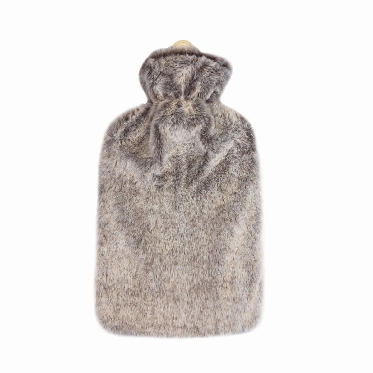 2L Hot Water Bottle With Faux Fur Cover - Natural