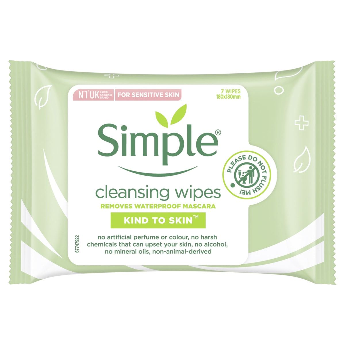Simple 7 Pack Kind To Skin Cleansing Facial Wipes