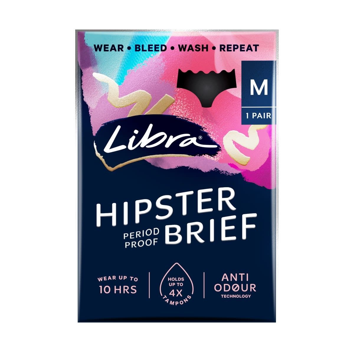 Libra Hipster Period Proof Brief - Medium, Black