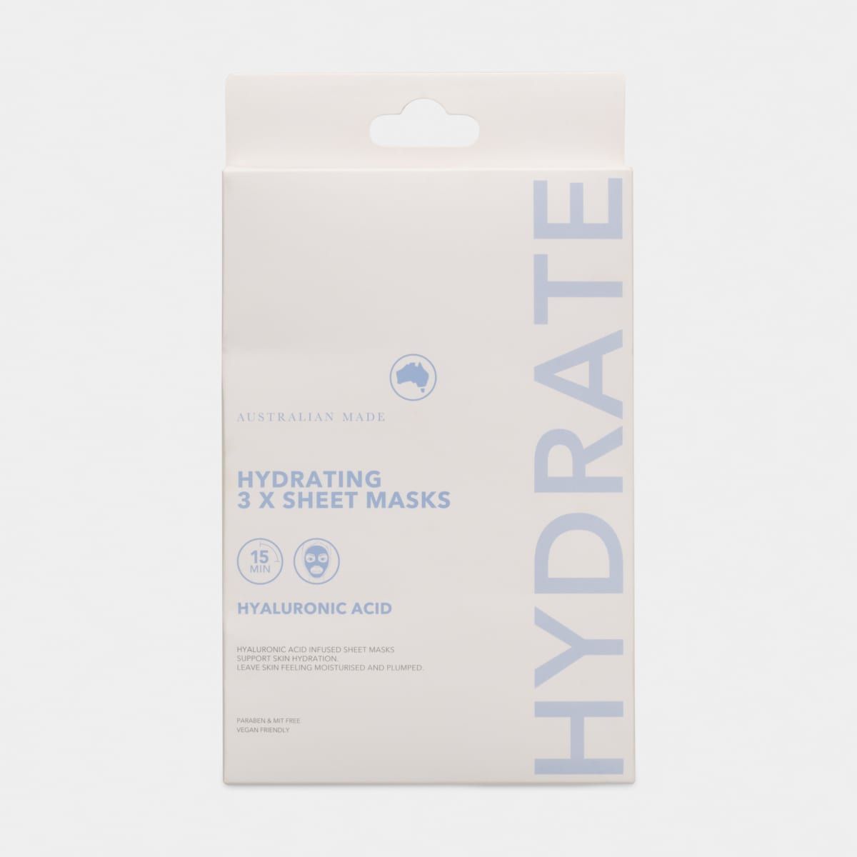 3 Pack Hydrating Sheet Masks - Hyaluronic Acid