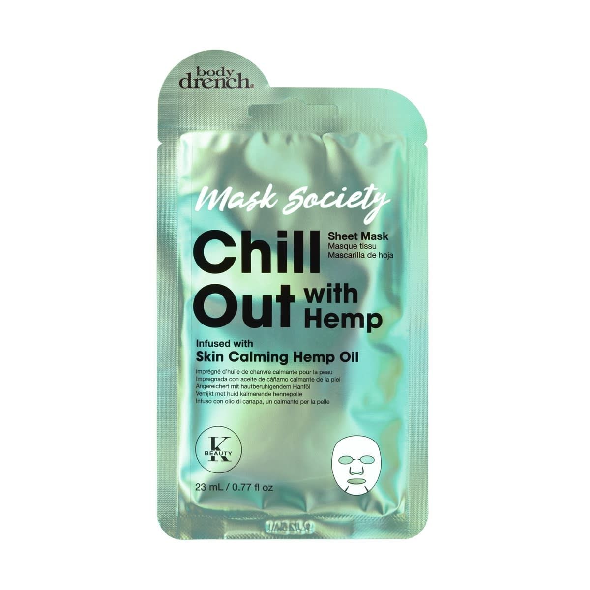 Body Drench Mask Society Chill Out Sheet Mask 23ml - Hemp Oil